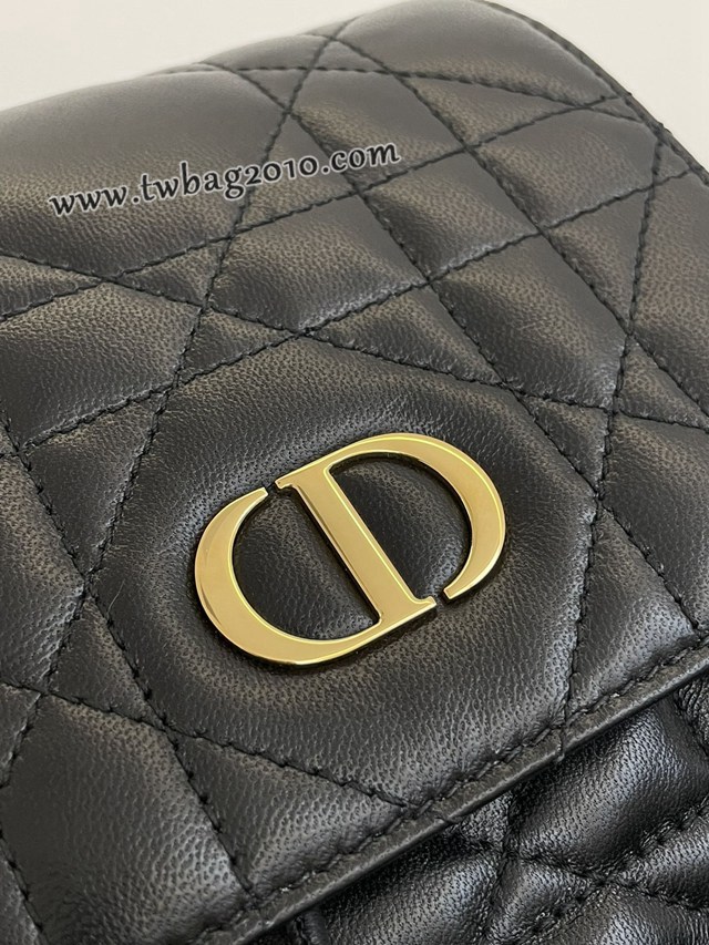 Dior专柜新款迪奥高仿原单黑色中号Caro秋冬系列双肩包 djfk1724